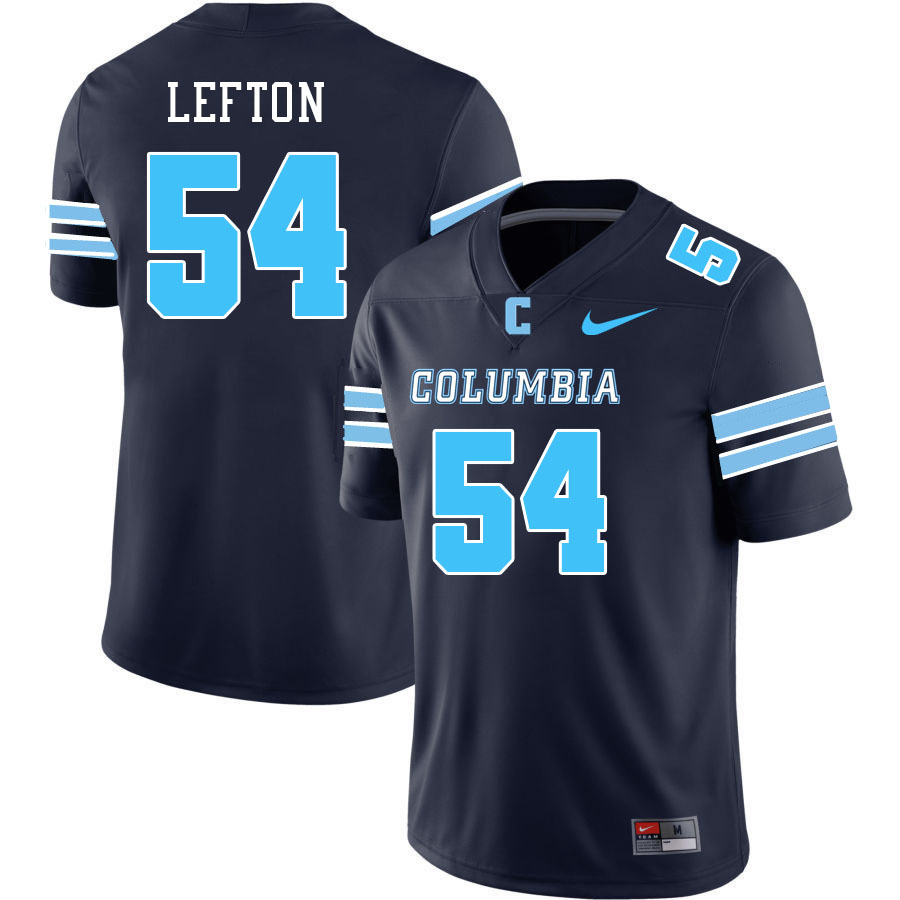 Men-Youth #54 Parker Lefton Columbia Lions 2023 College Football Jerseys Stitched-Dark Blue